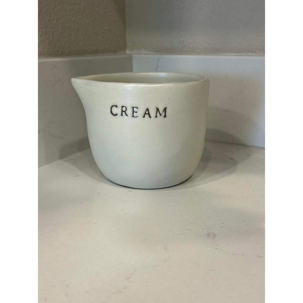 Hearth & Hand with Magnolia Cream Pitcher Stoneware Sour Cream White 4in Decor